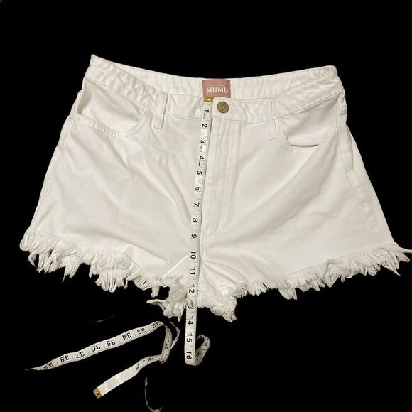 NWOT Show Me Your Mumu High Waisted White Shorts Size 32 - Picture 7 of 12
